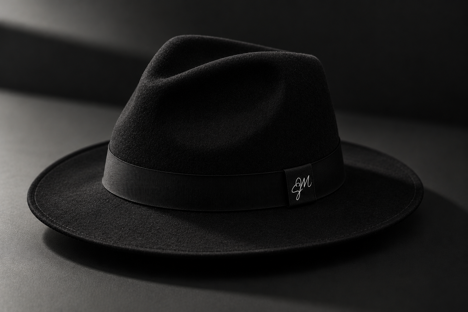 Black fedora with Sara Al Madani monogram
